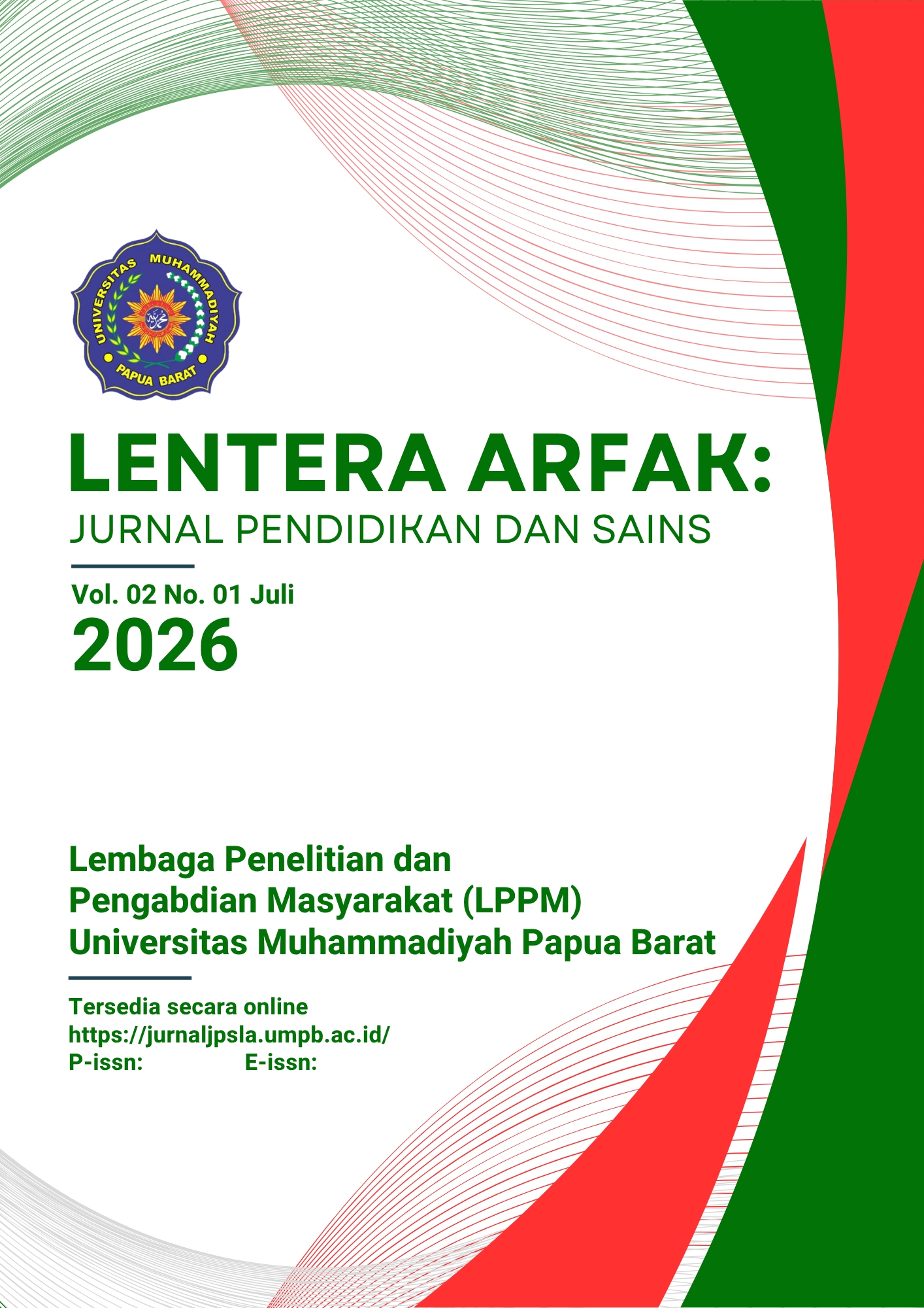 					View Vol. 2 No. 01 (2026): Lentera Arfak: jurnal Pendidikan dan Sains (July)
				